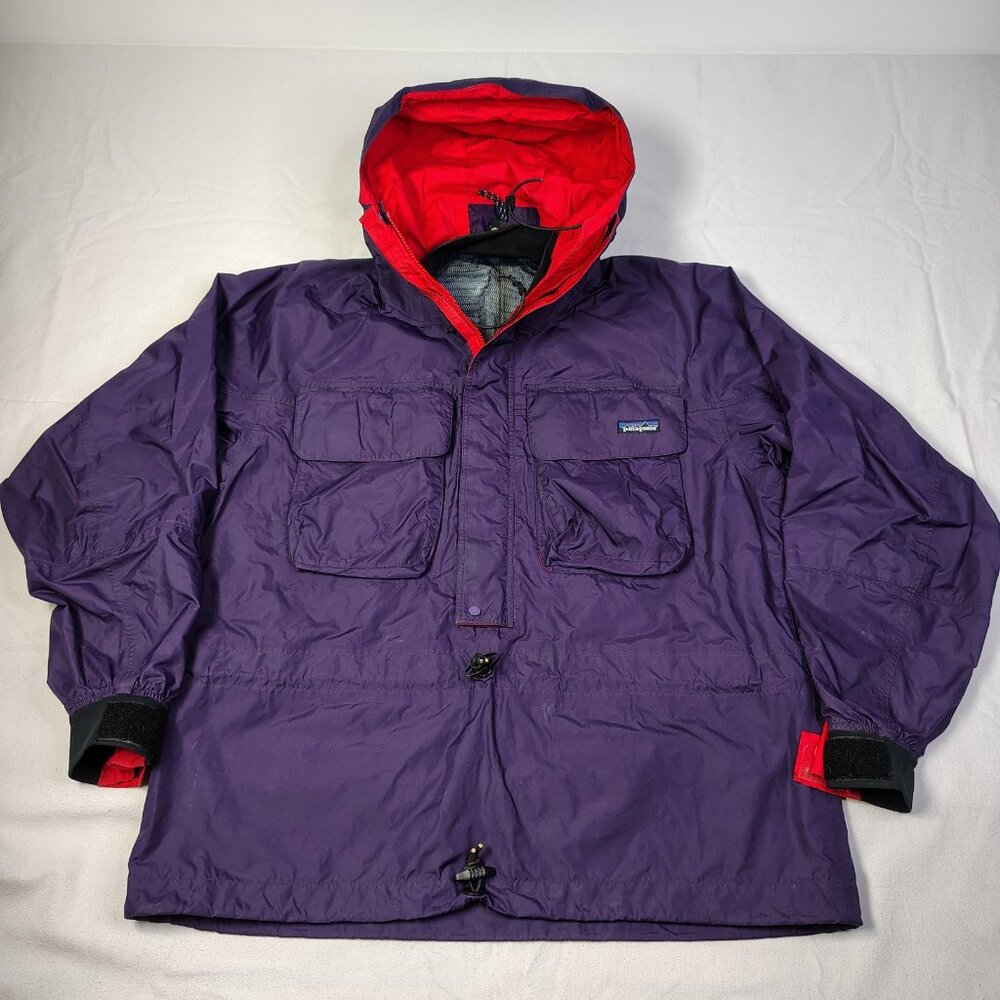Vintage Patagonia Skanorack Pullover Mens Large Purple Red Sample SST Wading 90s